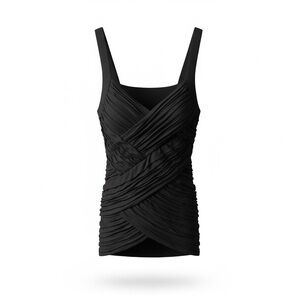 Bailey 44 Black Ruched Sleeveless Top